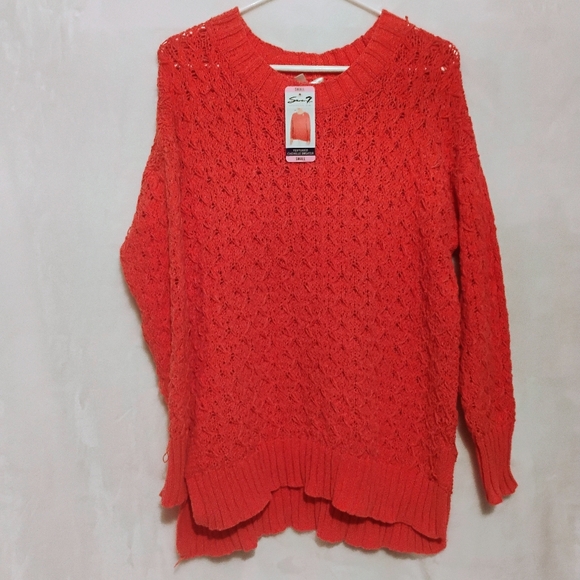 Seven7 Sweaters - Seven7 Textured Coral Chenille Sweater Womens Small Pullover Long‎ Sleeve NWT B
